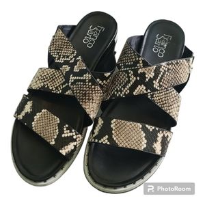 Franco Sarto Leather Snakeskin Sandals 9